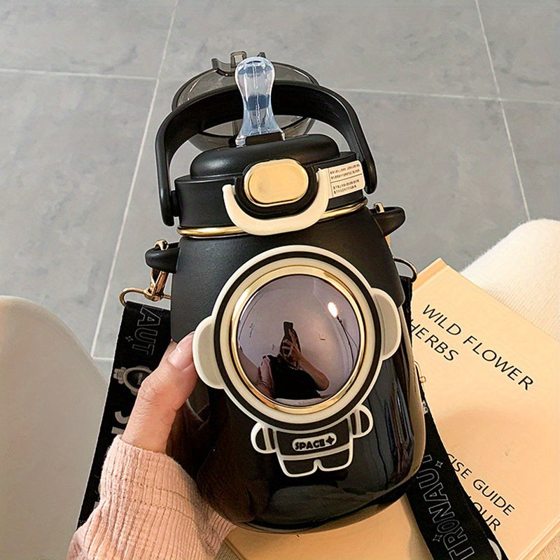 680ml Cartoon Astronaut Water Bottle Stainless Steel Insulation Cup