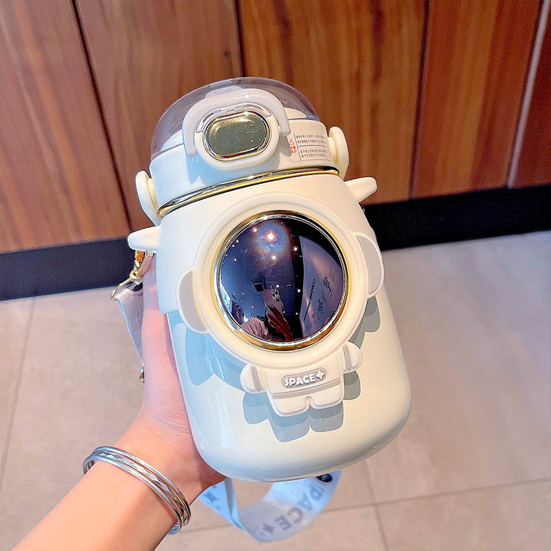 680ml Cartoon Astronaut Water Bottle Stainless Steel Insulation Cup