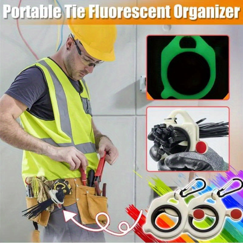 Zip Ties Organizer Cable Tie Storage Fluorescent Portable Holder