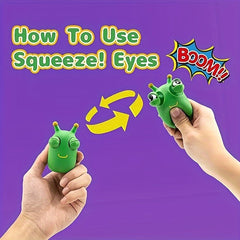 Funny Grass Worm Pinch Toy Novelty Eye Popping Toy Vegetable Bug