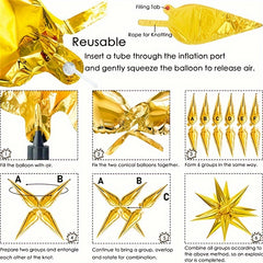 136pc Foil Conical Balloons Combo Star Foil Balloon Festive Party Decor