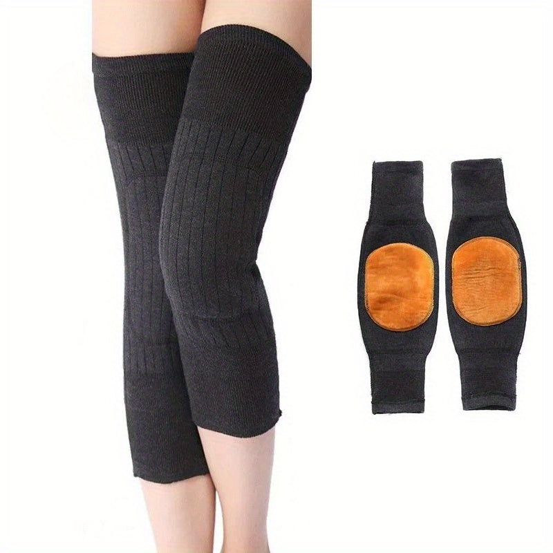 2pcs Knee Pads Winter Warm Protection Double Thick Order Size Up