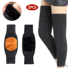 2pcs Knee Pads Winter Warm Protection Double Thick Order Size Up