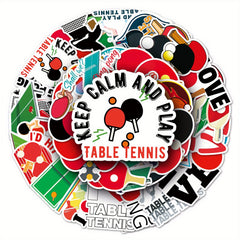 50pcs Table Tennis Graffiti Stickers Laptop Skateboard Phone Water Bottle Travel