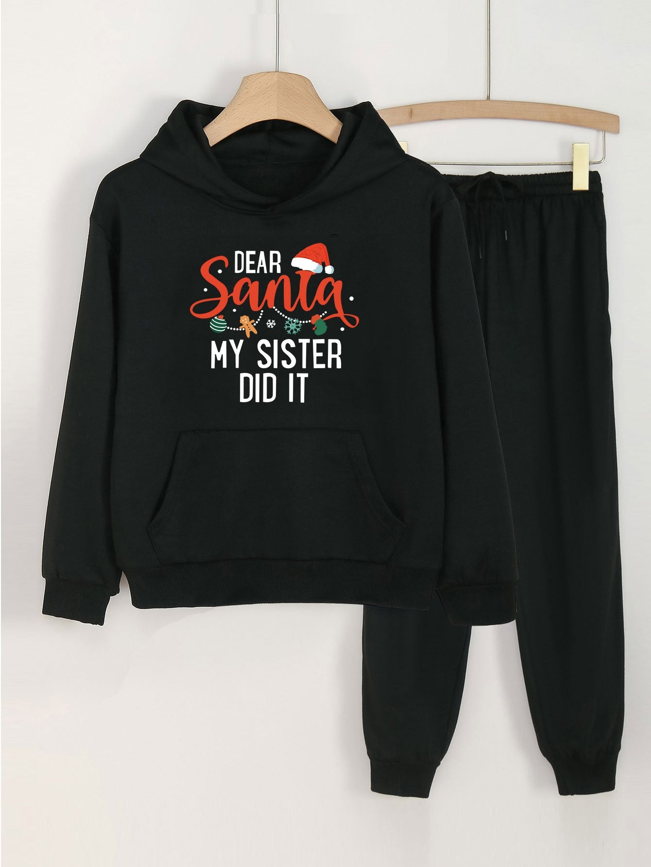 Dear Santa My Sister Did It Hoodie & Jogger Set for Girls