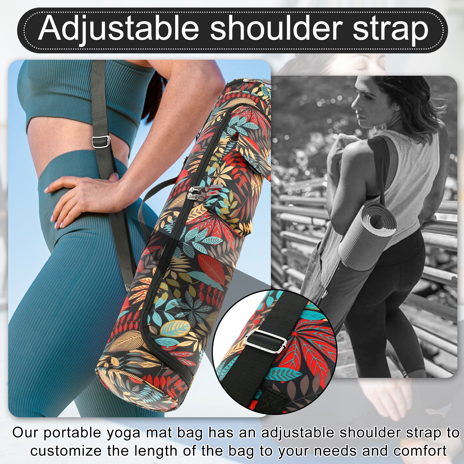 Colorful Yoga Mat Carrier Bag Adjustable Shoulder Strap