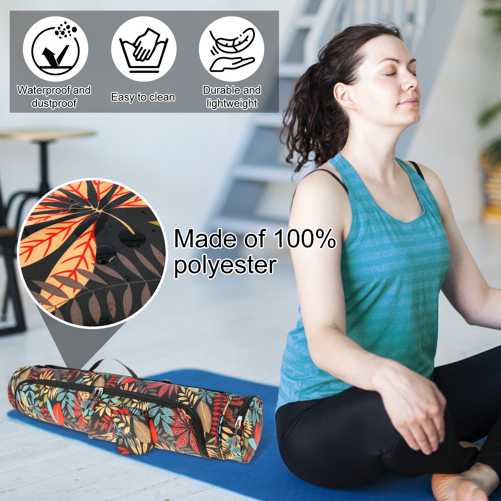 Colorful Yoga Mat Carrier Bag Adjustable Shoulder Strap