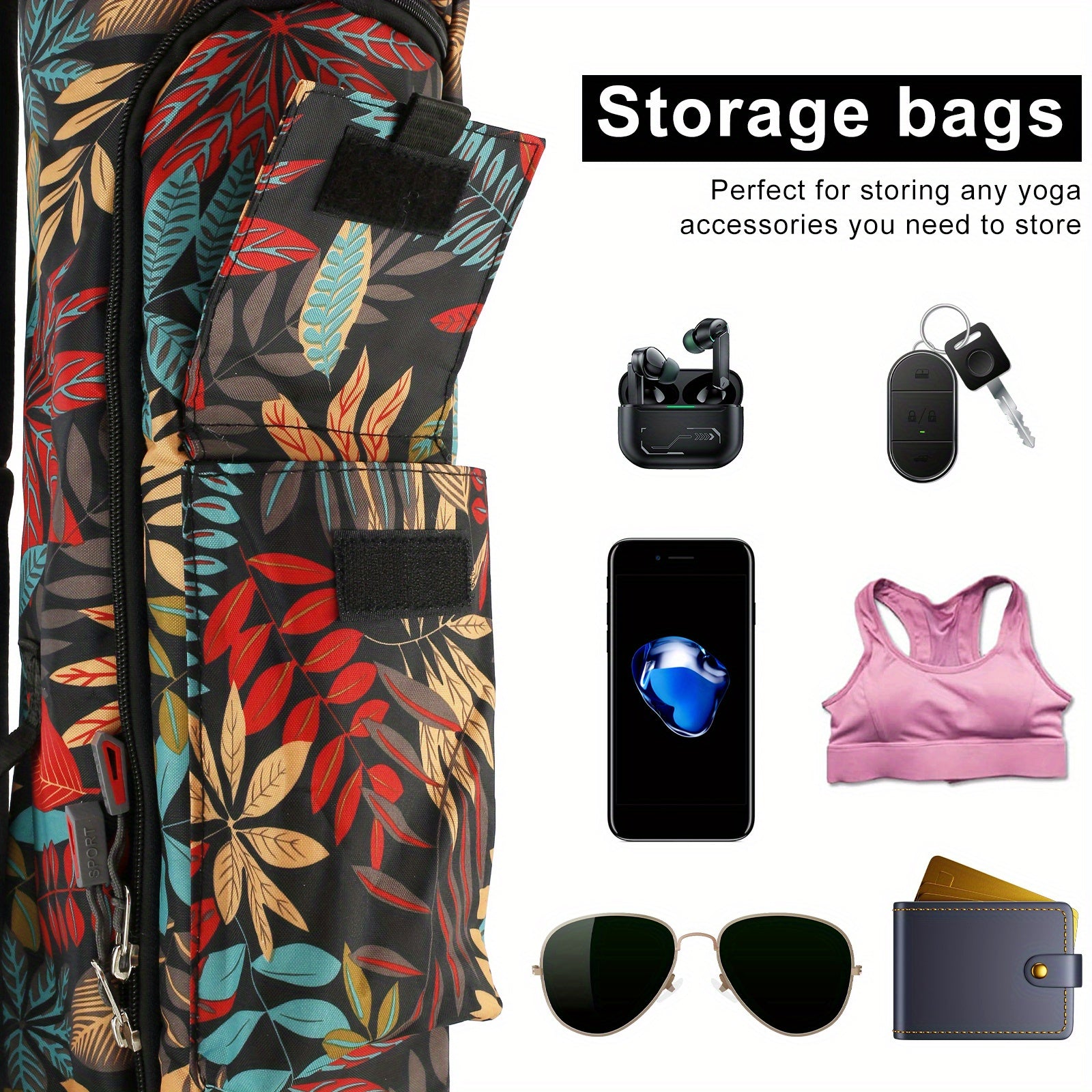 Colorful Yoga Mat Carrier Bag Adjustable Shoulder Strap