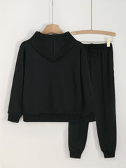 Girls Long Sleeve Hoodie & Sweatpants 2pcs Star Print Set for Spring/Autumn