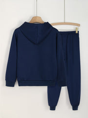 Girls Long Sleeve Hoodie & Sweatpants 2pcs Star Print Set for Spring/Autumn