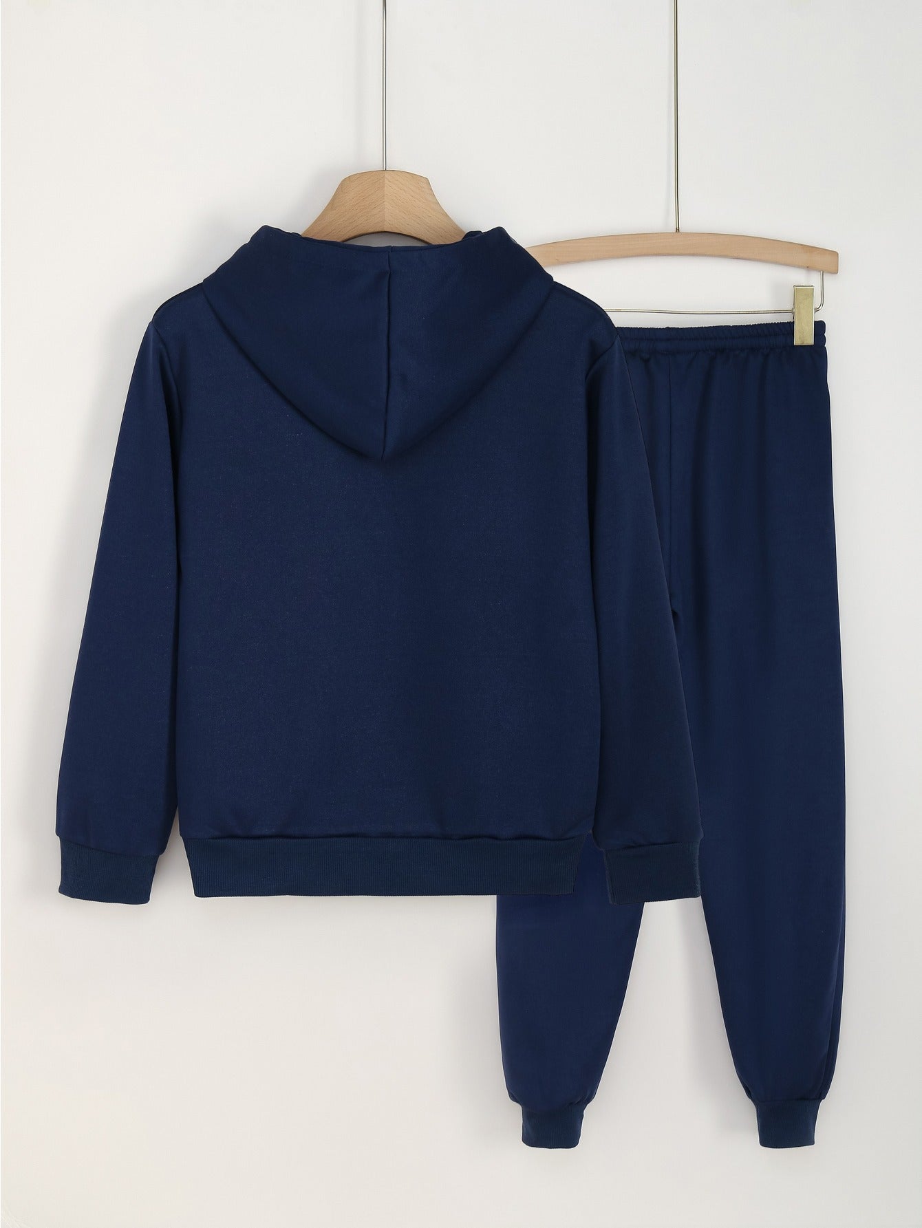 2pcs Star Print Hoodies With Pocket Jogger Pants Set For Girls