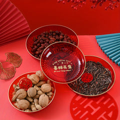 Year Festive Fruit Tray Red Festive Dried Fruit Bowl Year's Gift Decoration