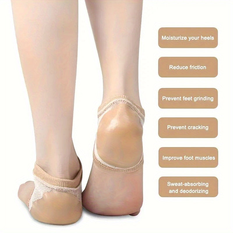 2pcs Gel Heel Protector Silicone Heel Pads Heel Socks Plantar Fasciitis Support