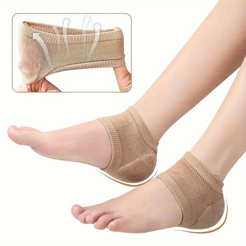 2pcs Gel Heel Protector Silicone Heel Pads Heel Socks Plantar Fasciitis Support
