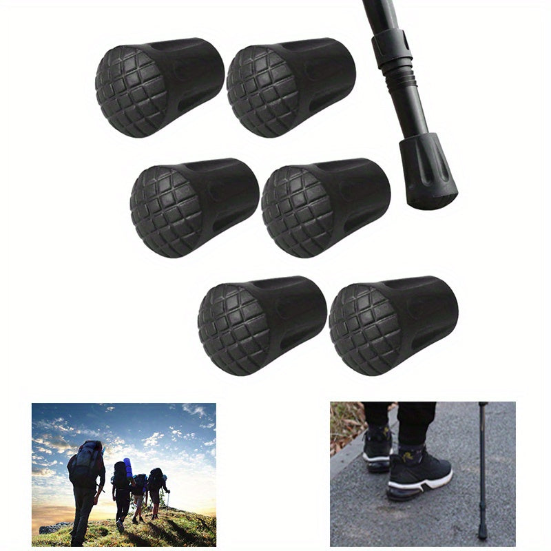 6pcs Walking Pole Stick End Trekking Pole Tip Protectors Rubber Pads Buffer