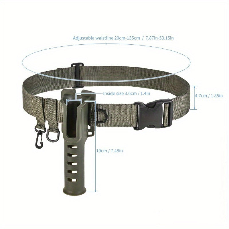 Adjustable Belt w/ Fishing Rod Holder Quick Release Buckle - Fishing Tackle