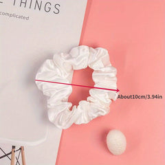 10pcs Silky Satin Scrunchies Hair Ties Elastic Hair Rope Accessories