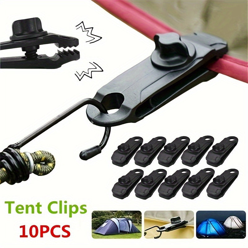 10pcs Heavy Duty Tarpaulin Clips & Buckles For Secure Camping