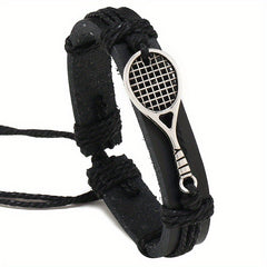 Hand Woven Tennis Racket Leather Bracelet