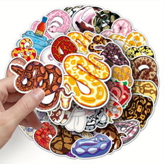 50pcs Snake Stickers Reptiles Snake Stickers Water Bottles Laptops