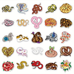 50pcs Snake Stickers Reptiles Snake Stickers Water Bottles Laptops