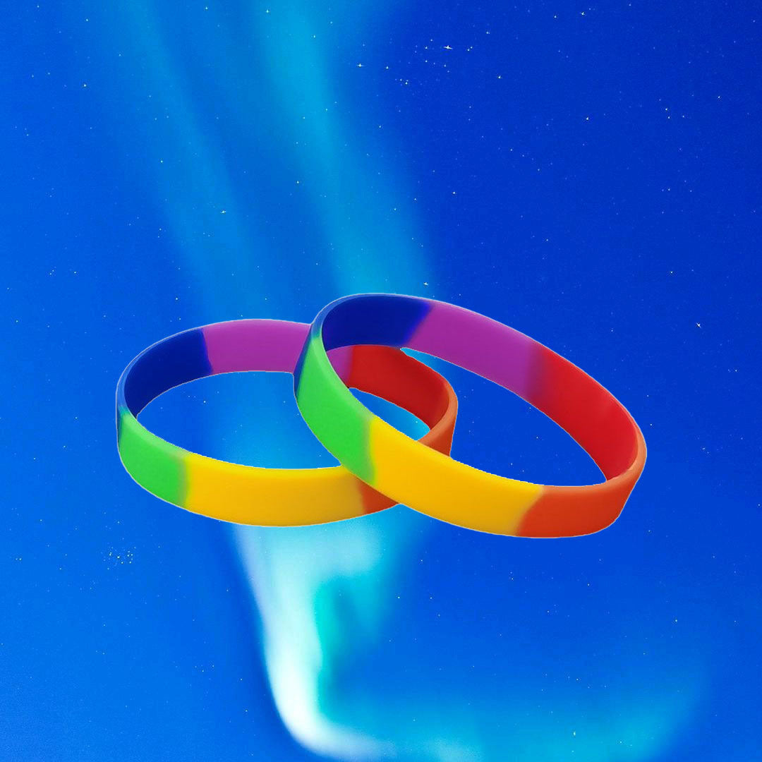 2 Pcs Silicone Bracelet Rubber Wristband Party Sports Event
