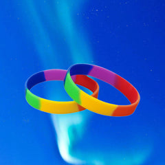2 Pcs Silicone Bracelet Rubber Wristband Party Sports Event