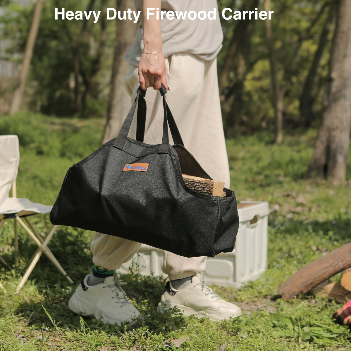 Durable Firewood Storage Bag for Camping Fishing Picnic