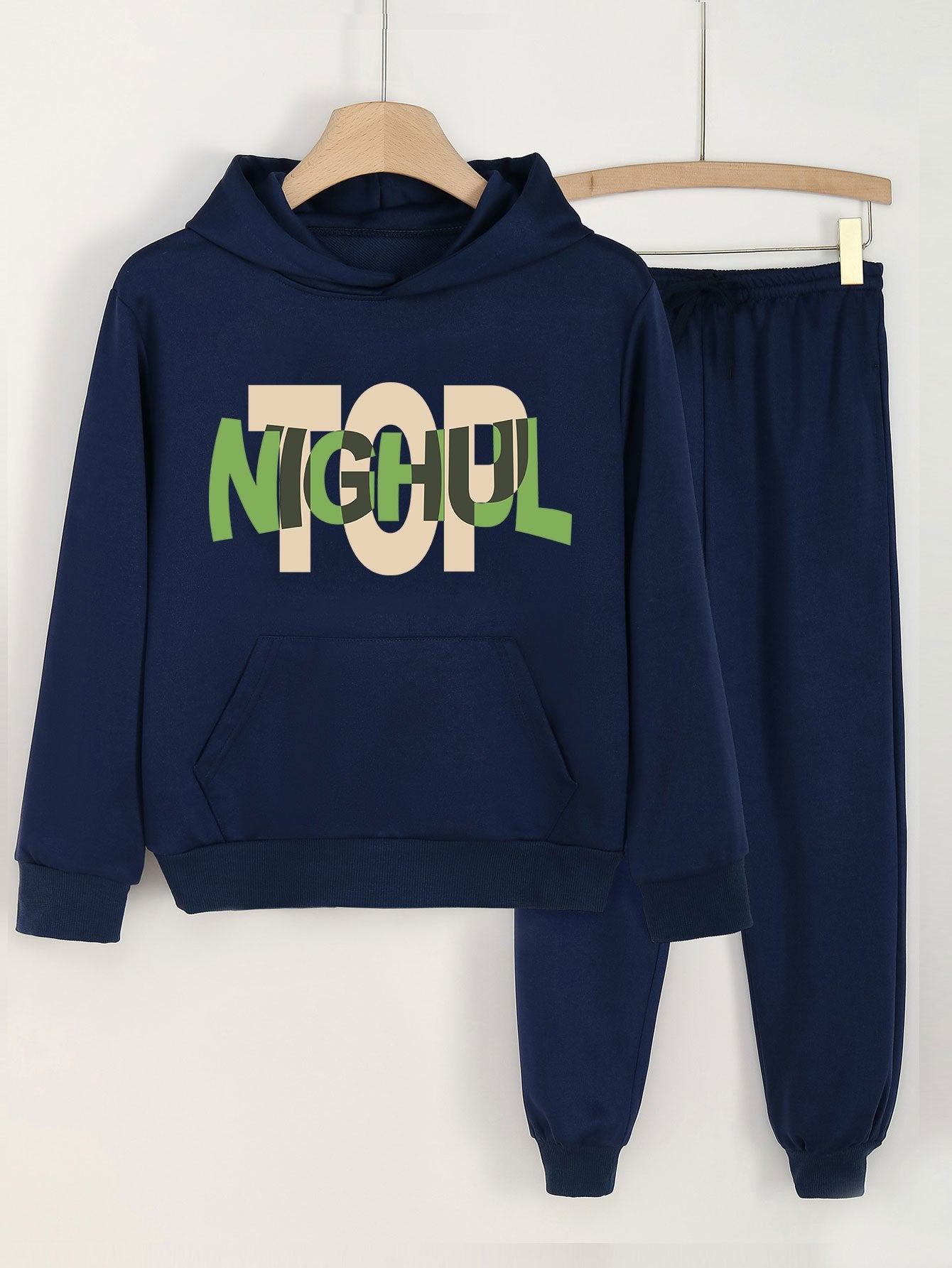 Girls Long Sleeve Hoodie & Elastic Waist Sweatpants 2pcs
