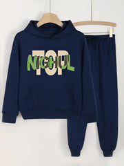 Girls Long Sleeve Hoodie & Elastic Waist Sweatpants 2pcs