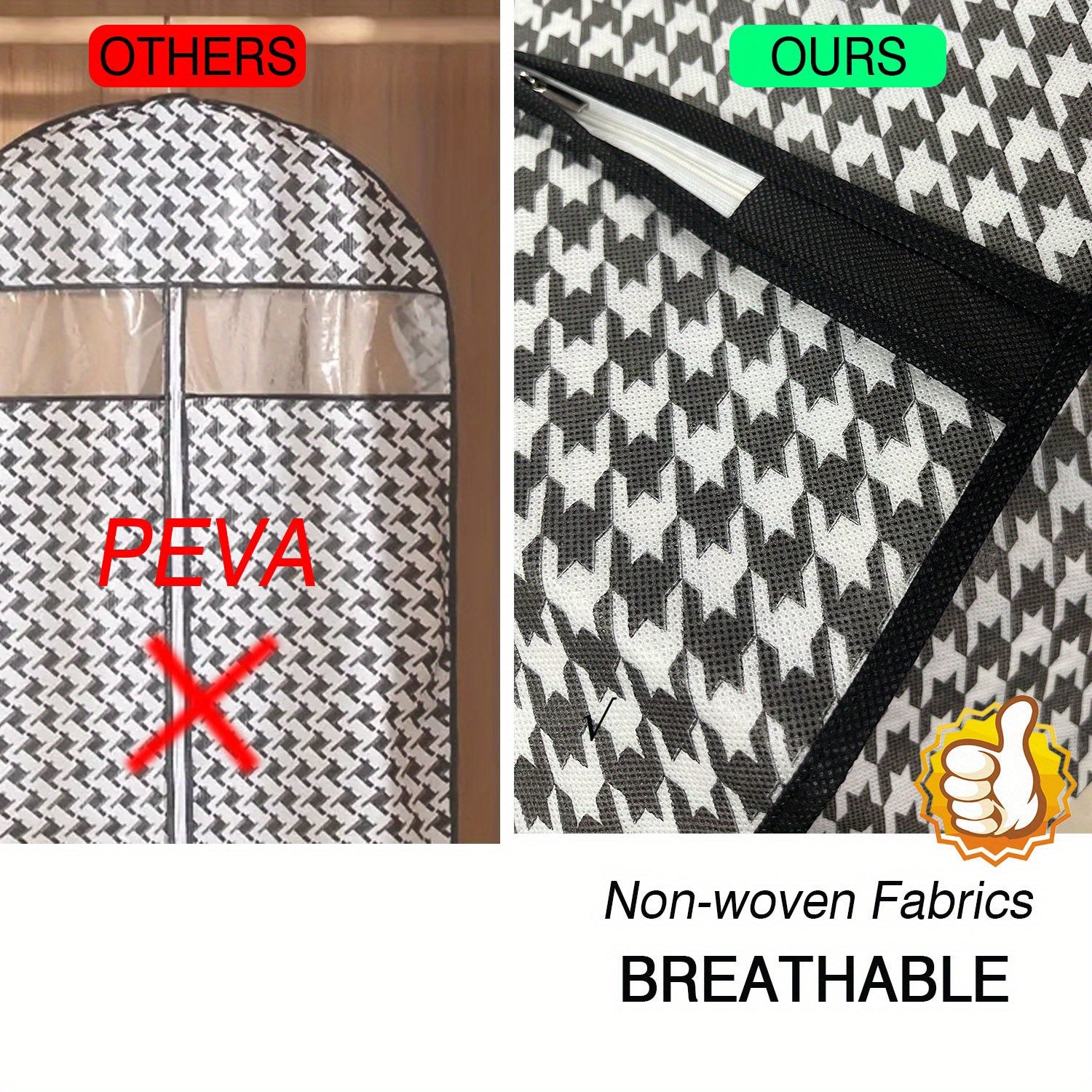 Large Capacity Suit Dust Cover Bag With Window Household Storage Organizer
