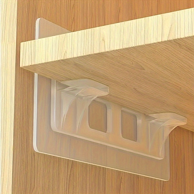 2pcs Adhesive Shelf Holder for Kitchen Cabinet Book Storage
