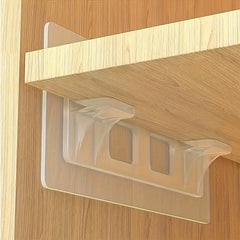 2pcs Adhesive Shelf Holder for Kitchen Cabinet Book Storage
