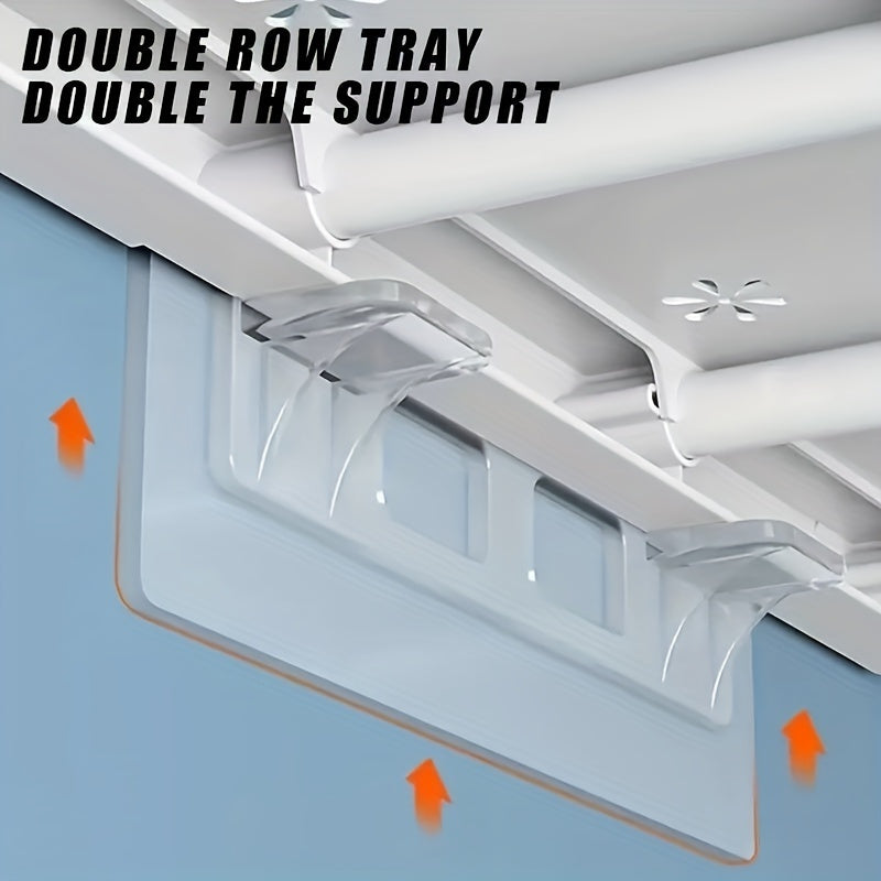 2pcs Adhesive Shelf Holder for Kitchen Cabinet Book Storage