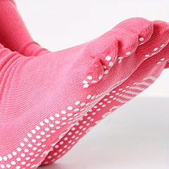 Anti Slip Five Toe Split Yoga Socks Ribbed Stripes Long Grippers Socks
