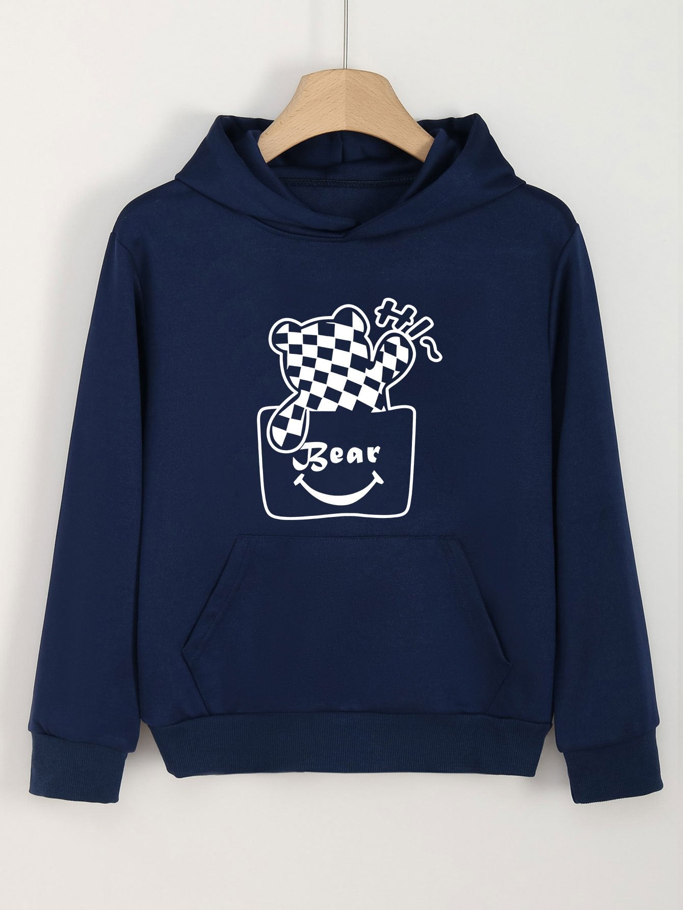 Cute Bear Hoodie for Girls Kids with Kangaroo Pocket