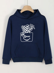 Cute Bear Hoodie for Girls Kids with Kangaroo Pocket