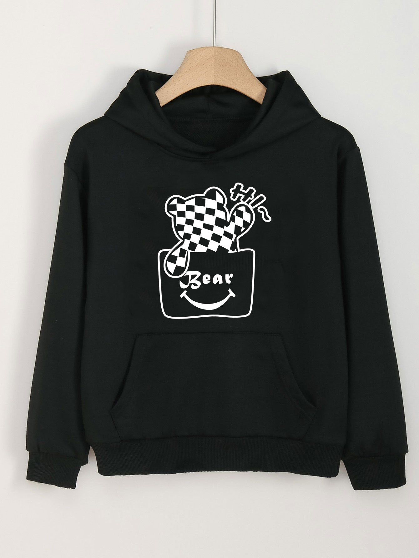 Cute Bear Hoodie for Girls Kids with Kangaroo Pocket