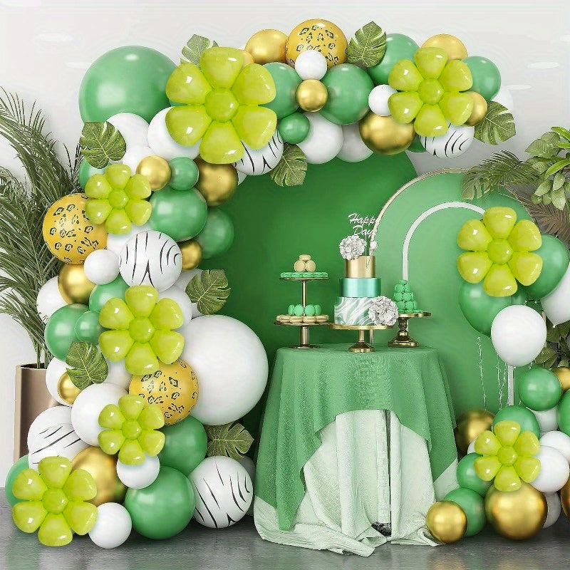 10pcs Green Flower Balloons Large Daisy Balloons Graduation Party Decor