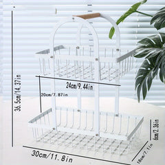 Double Layer Storage Basket Kitchen Vegetable Fruit Bread Snack Basket