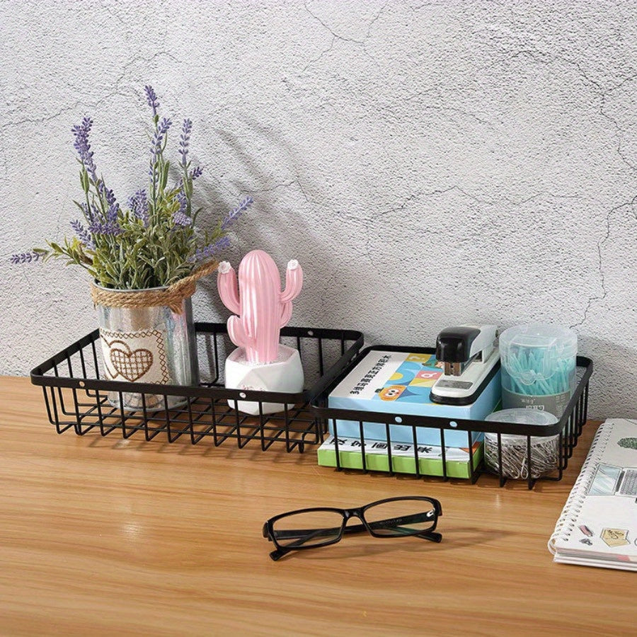 Double Layer Storage Basket Kitchen Vegetable Fruit Bread Snack Basket