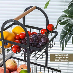 Double Layer Storage Basket Kitchen Vegetable Fruit Bread Snack Basket
