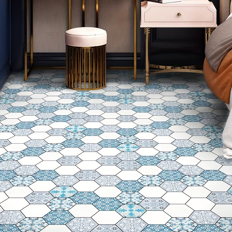 Bohemian Hexagon Pattern Stair Sticker Non-slip Waterproof Self-adhesive
