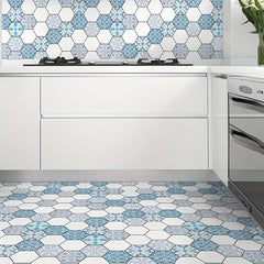 Bohemian Hexagon Pattern Stair Sticker Non-slip Waterproof Self-adhesive
