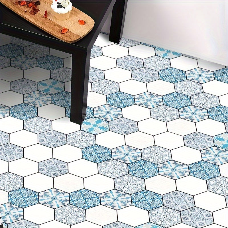 Bohemian Hexagon Pattern Stair Sticker Non-slip Waterproof Self-adhesive