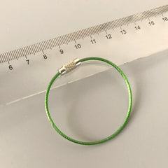 5pcs Stainless Steel Keychain Keyring Metal Cable Rope Key Holder