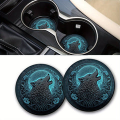2pcs Holiday Party Coaster Waterproof Round Cup Holder Mat