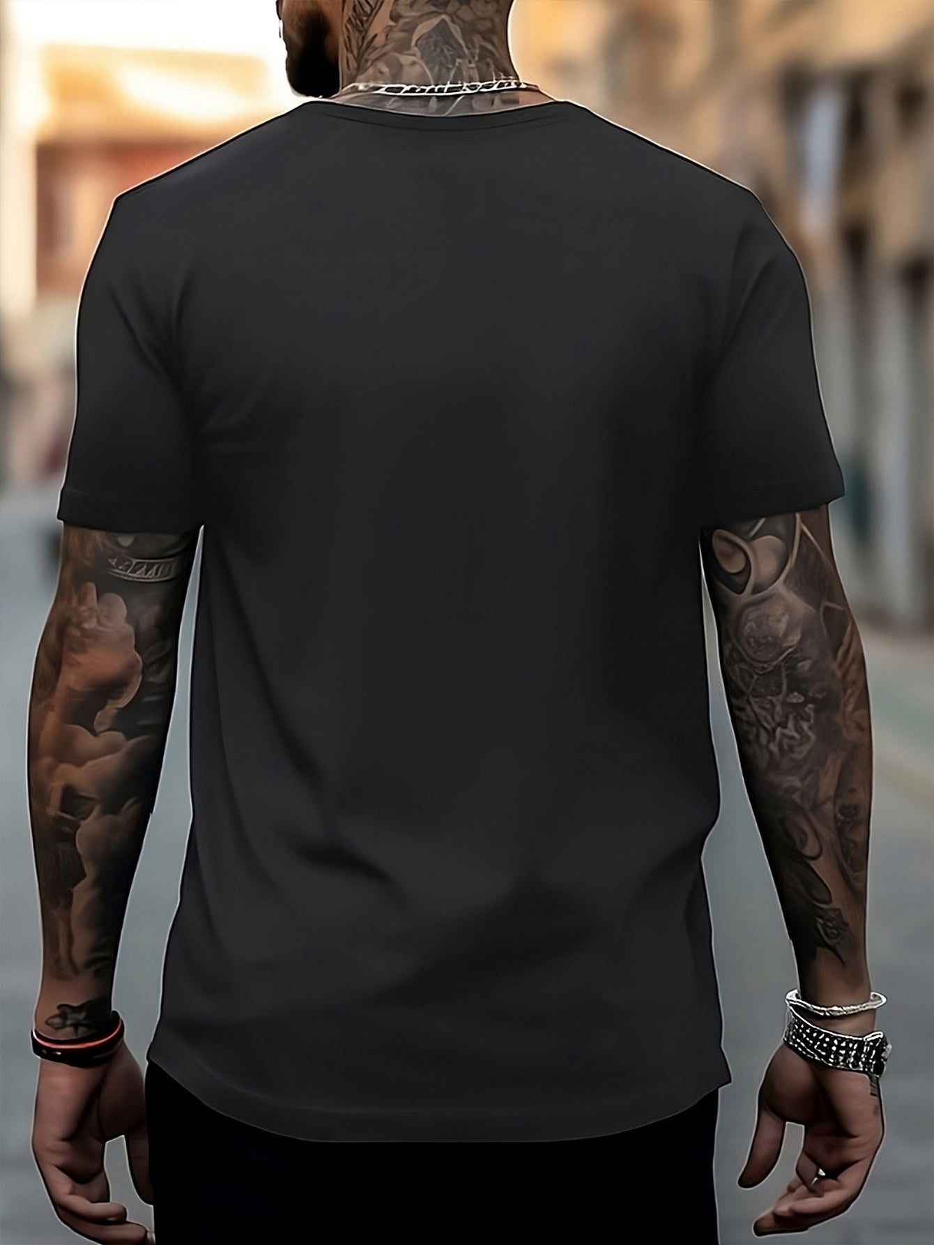 Men's Cross Pattern Shirt Casual Crew Neck Short Sleeve Tee Top