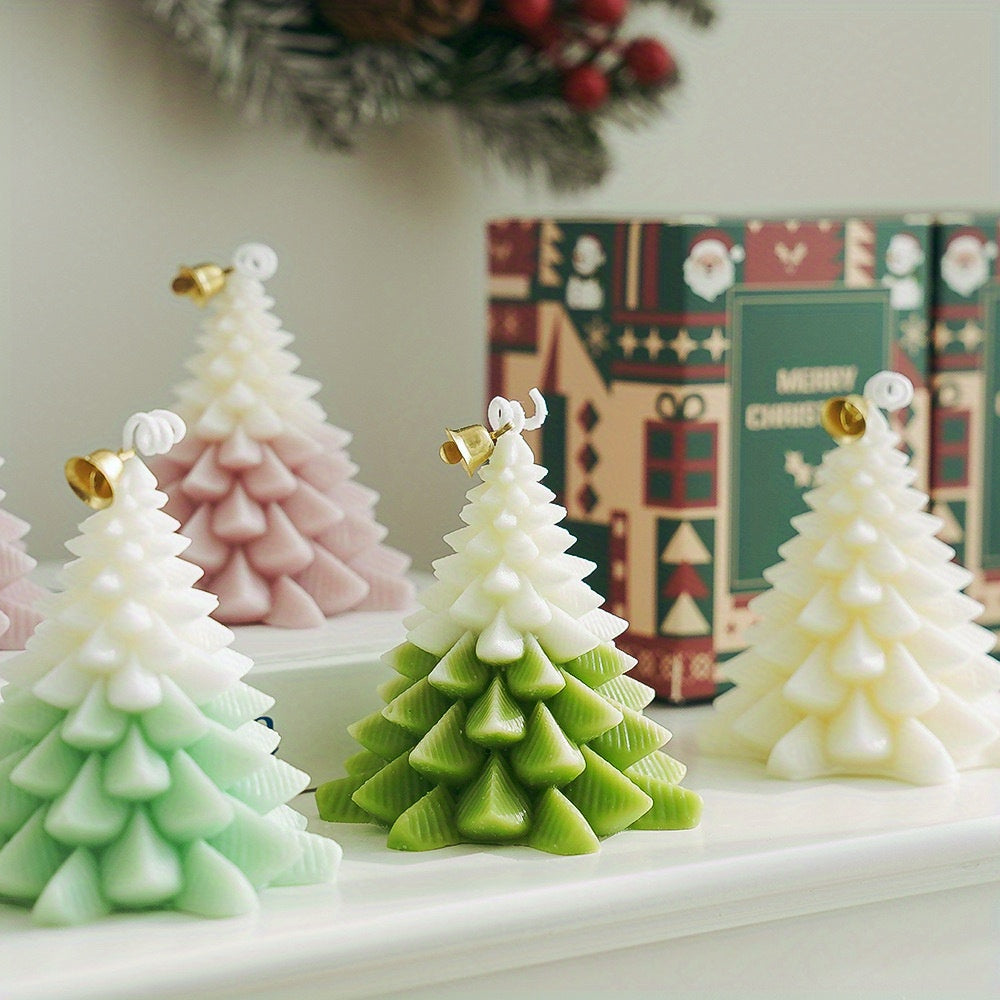 5pcs Christmas Tree Scented Candles for Yoga Bath