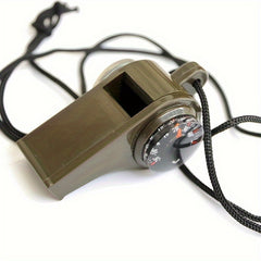 2pcs 3 In 1 Emergency Survival Whistle With Compass Thermometer